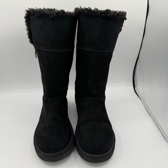 Koolaburra Shoes - Koolaburra By UGG Aribel Tall Boots Womens Size 9 Black Suede Shearling